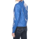 Ladies Fabulous Real Lambskin Blue Leather Jacket