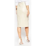 Womens Stylish Slimfit Genuine White Leather Partywear Skirt