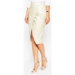 Womens Stylish Slimfit Genuine White Leather Partywear Skirt