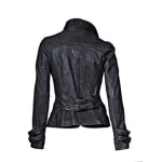 Womens Hot Designer Real Black Leather Blazer Jacket Coat