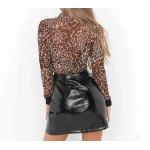 Autumn Vintage Women Streetwear Black Leather Skirt