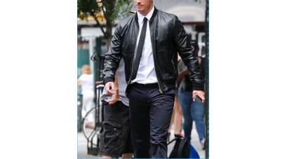 How to wear black leather blazer with a shirt and tie?