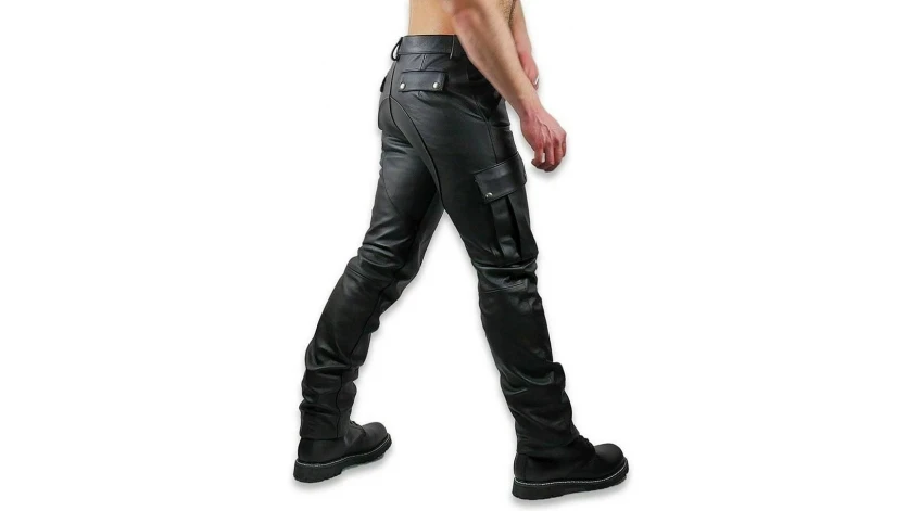 Unveiling the Ultimate Style: Black Leather Cargo Pants for Men - A Must-Have for Every Wardrobe!