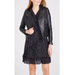 Classic Buttery Black Leather Moto Jacket for Ladies