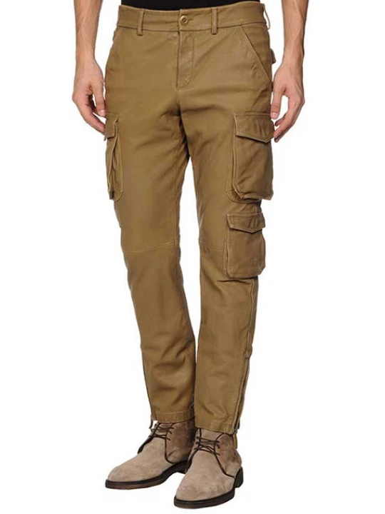 Custom Made Genuine Soft Pure Leather Cargo Pants for Men