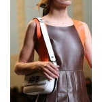 Genuine Lambskin Pleated Multicolor Leather Dress for Women