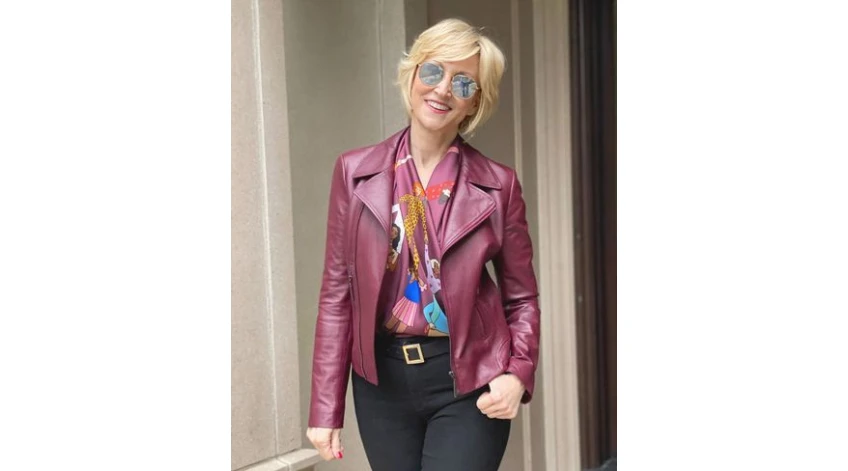 How to Style a Leather Blazer Women over 50?