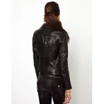 Ladies Casual Slim Fit Genuine Black Leather Jacket