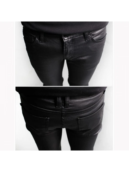 Mens Classic Style Custom Made Black Leather Pant