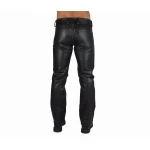 Mens Comfortable Fit Real Genuine Black Leather Pants