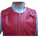 Mens Custom Design Pink Leather Gladiator Vest