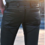 Mens Fashion Low Waist Tight Fit Genuine Leather Jeans