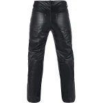 Mens Motorcycle Heavy Duty Premium Black Leather Pants
