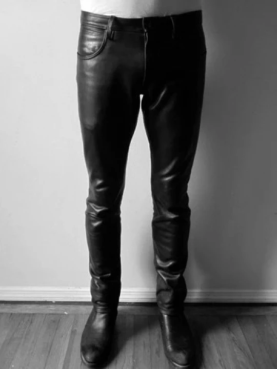 Premium Lightweight Genuine Black Leather Pants for Guys