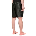 Simple Classic Fashion Black Leather Shorts for Men