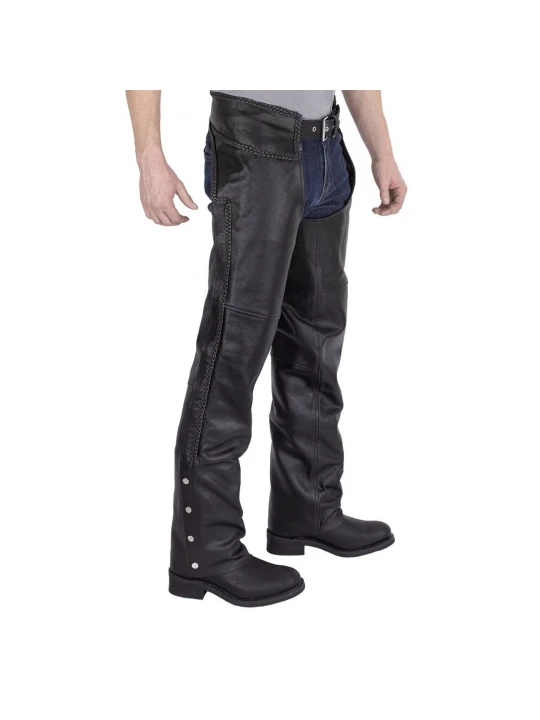 Stylish Fashion Braided Motorcycle Leather Chaps for Men
