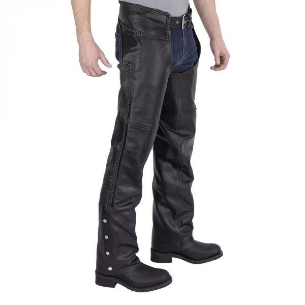 Stylish Fashion Braided Motorcycle Leather Chaps for Men