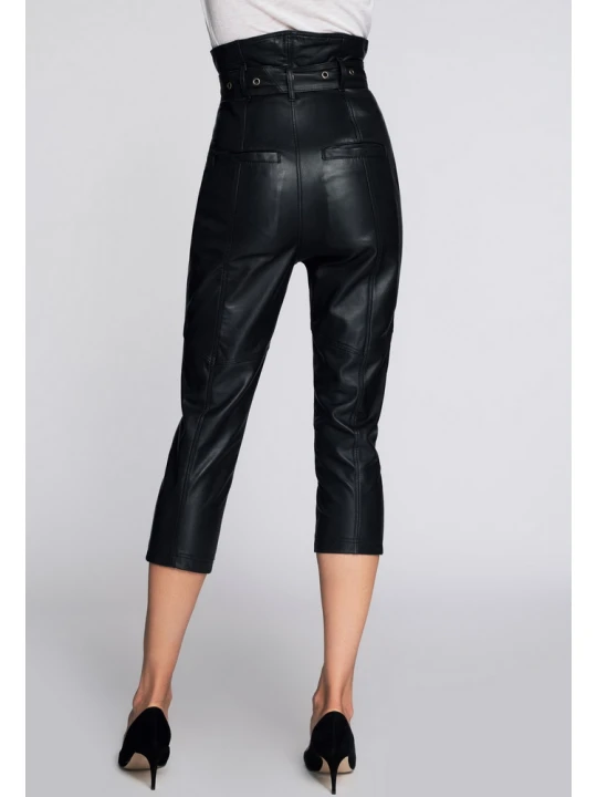 Tailored Fit High Waisted Pure Lambskin Leather Pant for Women