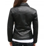 Unique Custom Made Real Lambskin Black Leather Jacket for Women