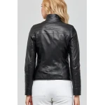 Womens Elegant Style Genuine Black Leather Jacket