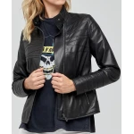 Womens Elegant Style Genuine Black Leather Jacket