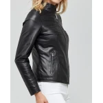 Womens Elegant Style Genuine Black Leather Jacket