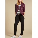 Womens Gold Hardware Detailing Soft Leather Biker Jacket