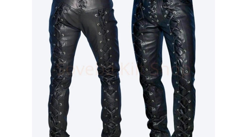Stepping Up Your Fashion Game: Men's Lace Up Leather Pants