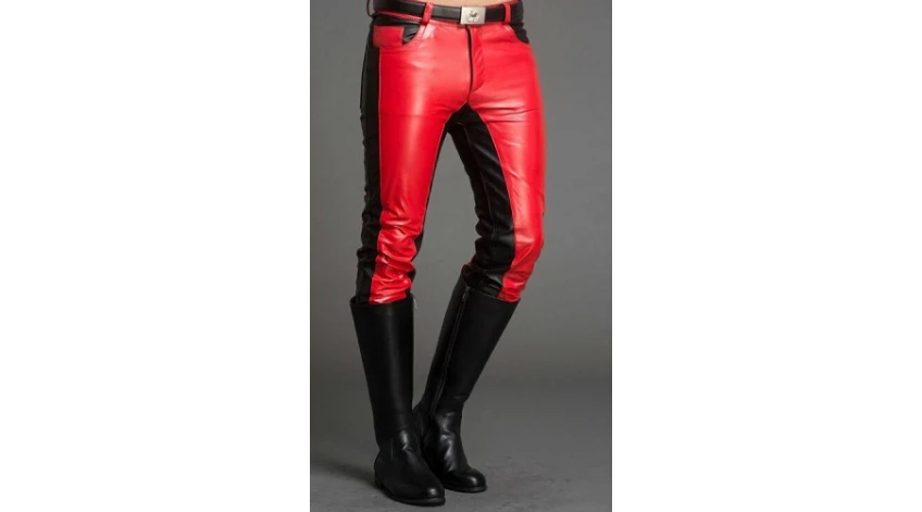 Sartorial Symmetry: Men's Two-Tone Leather Pants